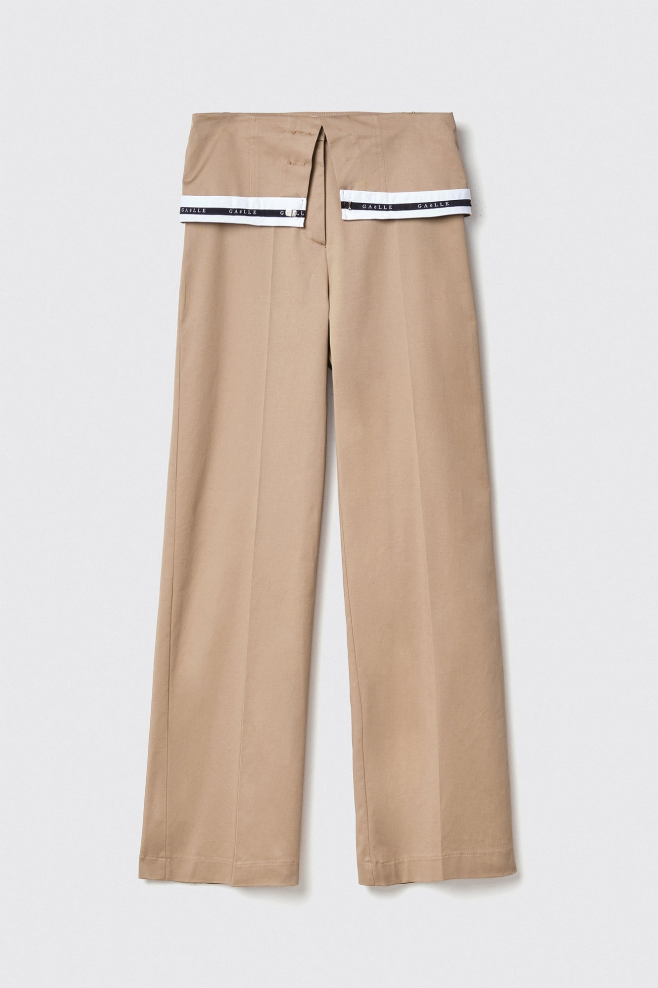 Pantalone con cinto risvoltato in gabardina • Safari