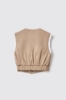 Gilet crop zippato in gabardina • Safari