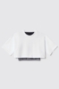 T shirt cropped con top unito • Bianco-nero