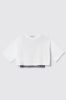 T shirt cropped con top unito • Bianco-nero
