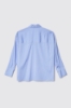 Camicia over con tasche in popeline vichy strass • Azzurro