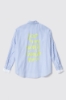 Camicia con doppio polsino in popeline bastonetto • Azzurro