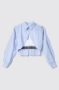 Camicia cropped in popeline bastonetto con top • Azzurro