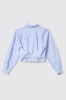 Camicia cropped in popeline bastonetto con top • Azzurro