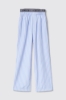Pantalone in popeline bastonetto con elastico logato • Azzurro