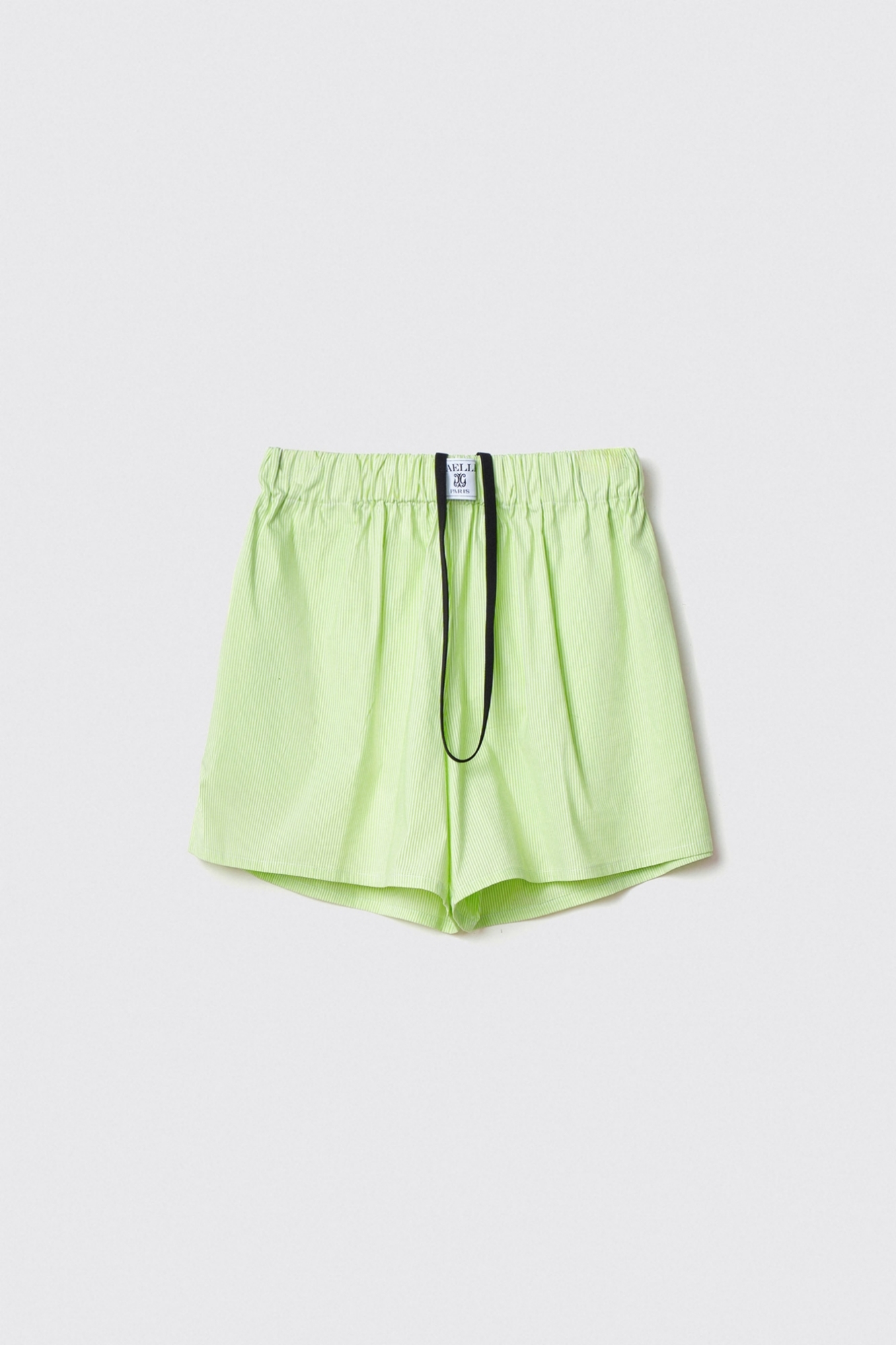 Short con elastici in popeline bastonetto • Lime