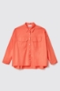 Camicia over con tasche in popeline • Arancio