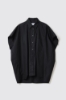 Camicia over smanicata in popeline • Nero