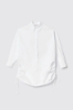 Camicia over con manica a kimono e ricamo • Bianco