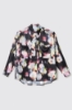 Camicia regular in raso stampato • Nero