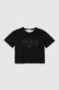T shirt jersey paricollo con apertura sul retro e a contrasto • Nero