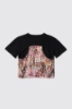 T shirt jersey paricollo con apertura sul retro e a contrasto • Nero