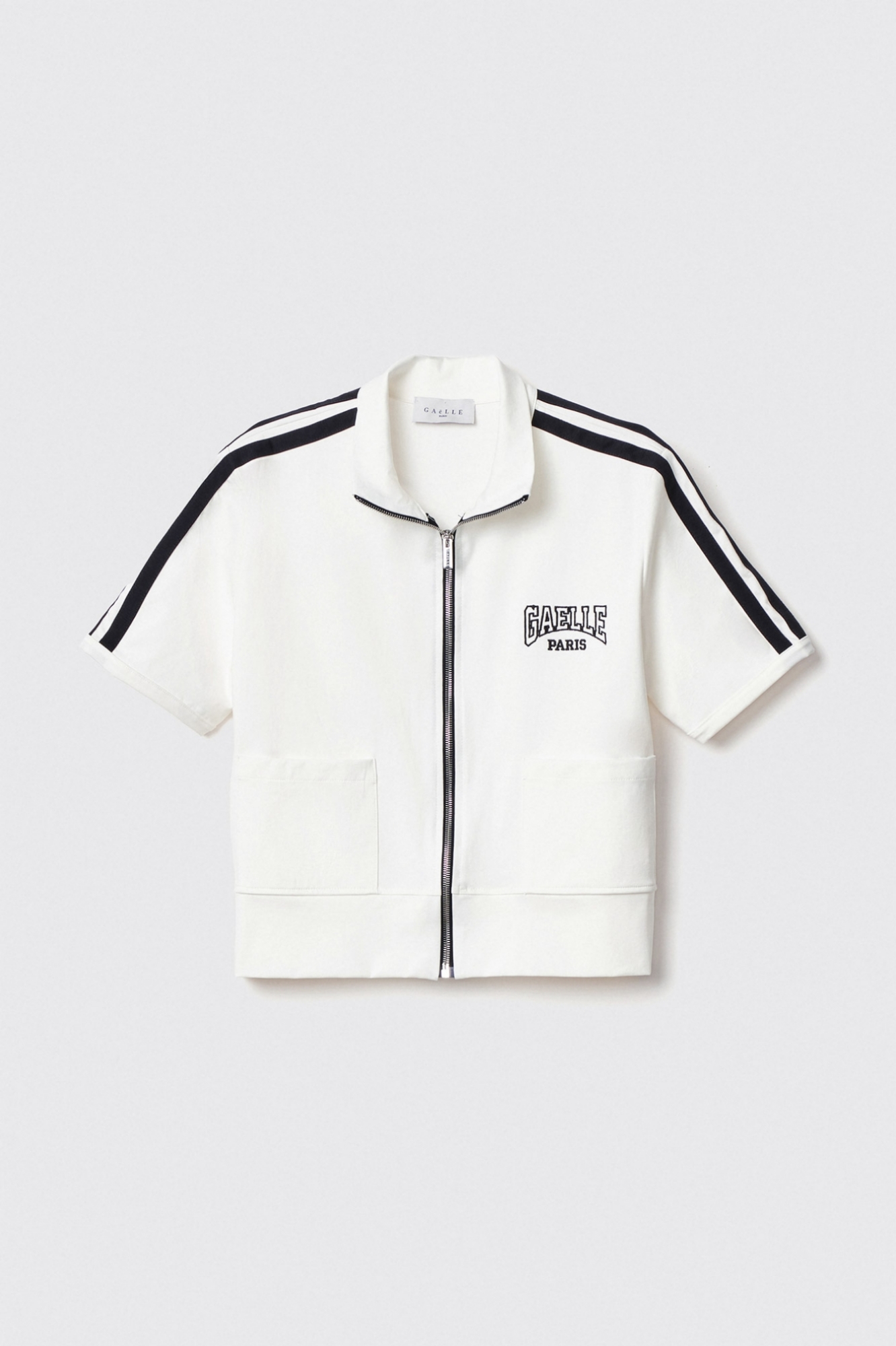 Felpa zippata collo alto • Bianco