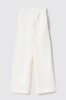 Pantalone palazzo con bande su fianchi e stampa • Bianco