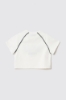 T shirt crop paricollo raglan con inserti profilo • Bianco