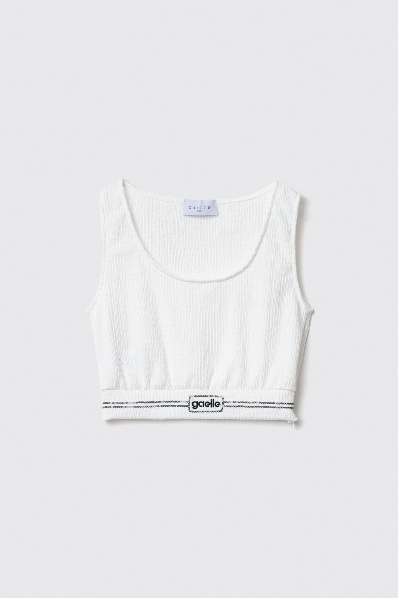 Top con elastico al fondo • Bianco