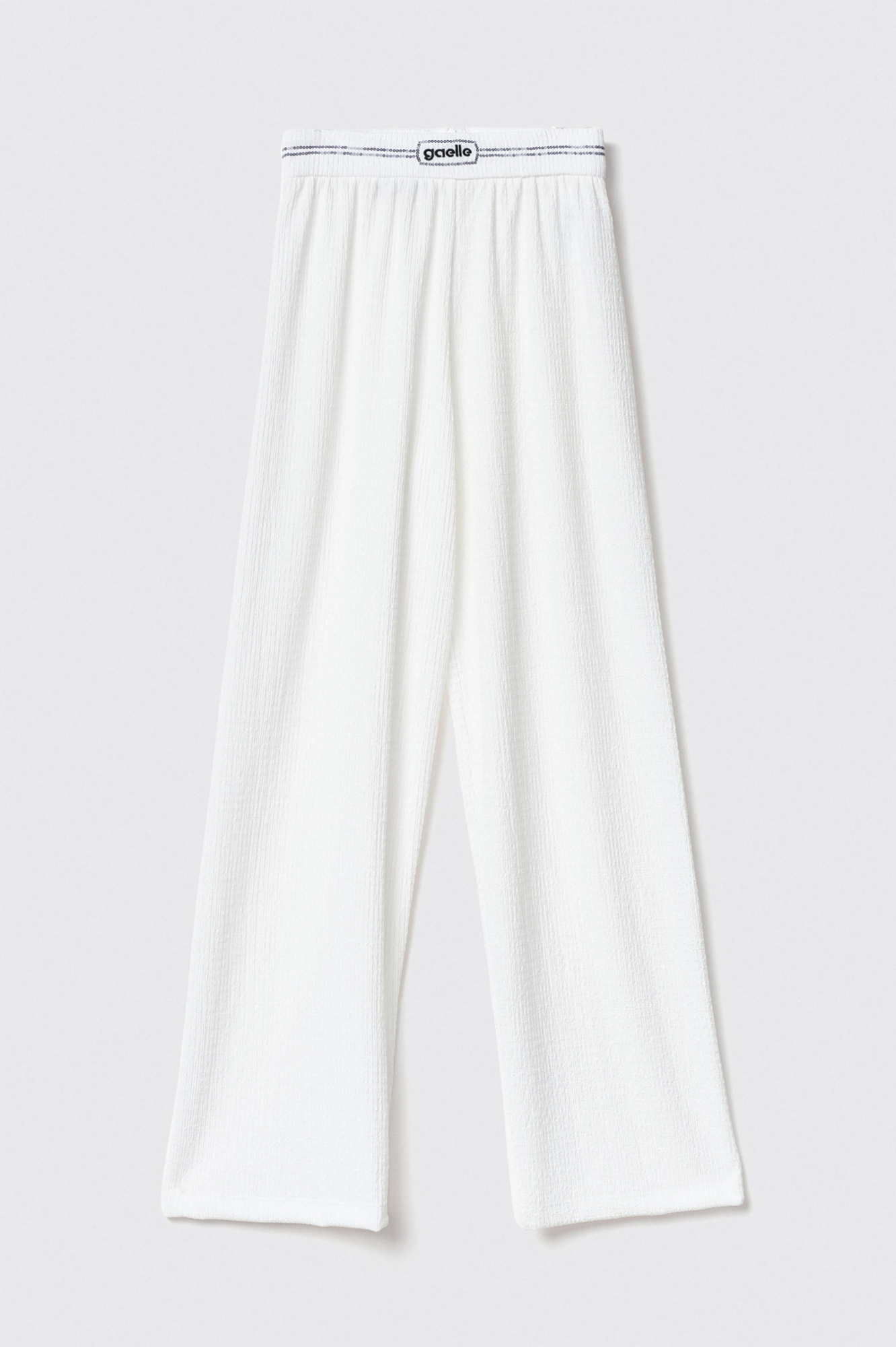 Pantalone largo con cinto logato • Bianco