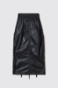 Gonna lunga in nylon zippata con stampa • Nero