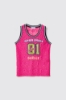 Canotta in pizzo con smanicato e ricamo • Fucsia