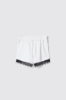 Short con balza in pizzo • Bianco