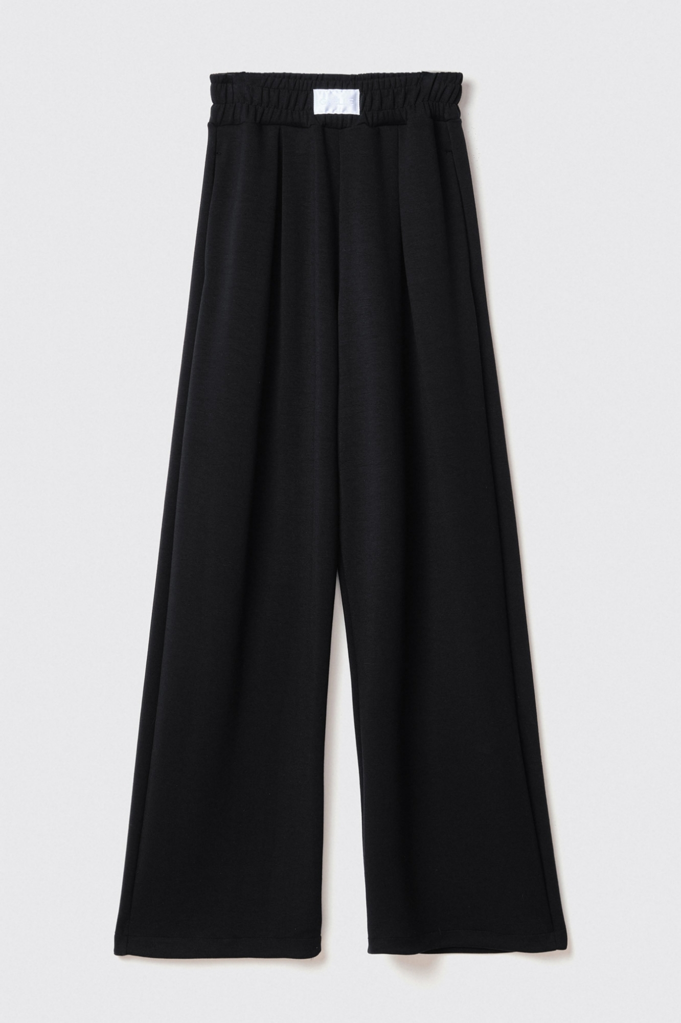 Pantalone dritto con etichetta davanti • Nero