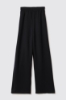 Pantalone dritto con etichetta davanti • Nero