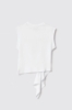 T shirt smanicata con dettaglio arricciato • Bianco