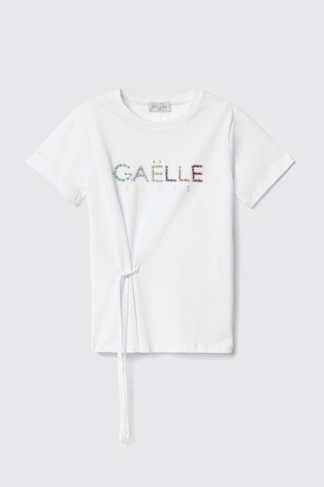 T shirt in jersey con ricamo • Bianco