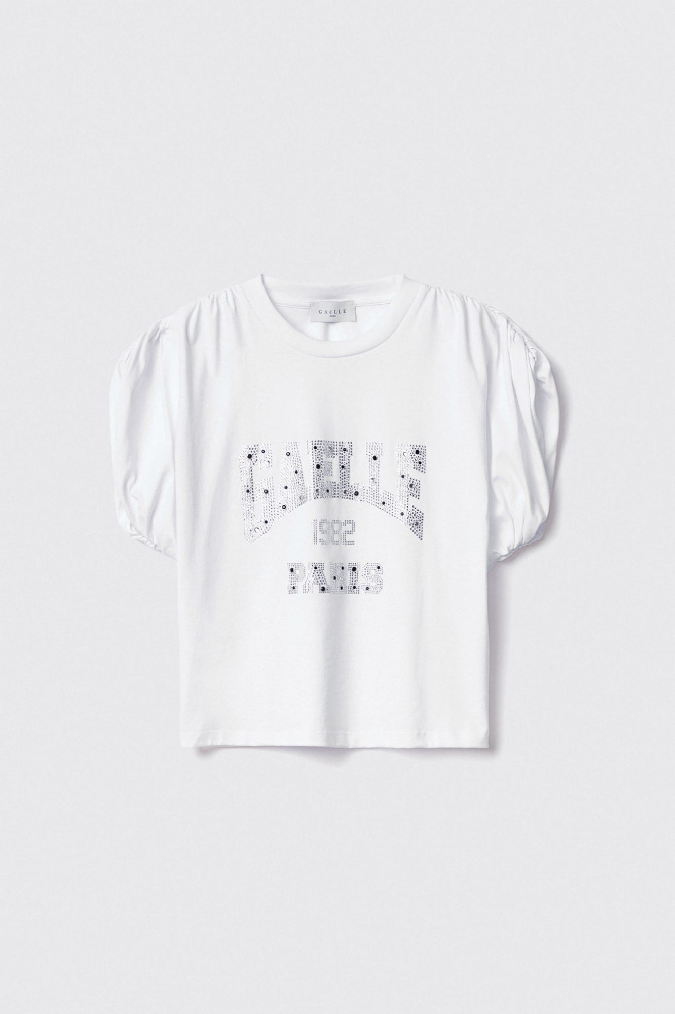 T shirt smanicata con arricciature sulle spalle • Bianco