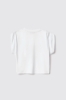 T shirt smanicata con arricciature sulle spalle • Bianco
