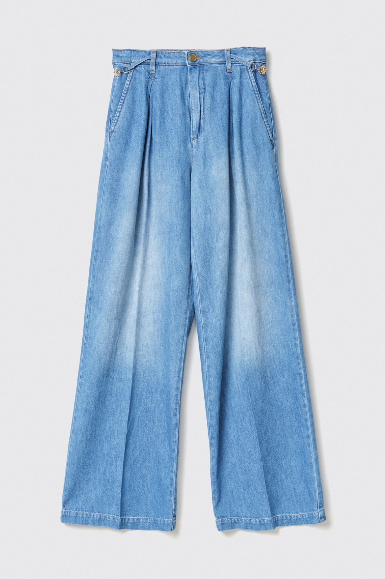 Pantalone palazzo chino straight • Blu