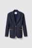 Blazer maxi con spalline • Blu