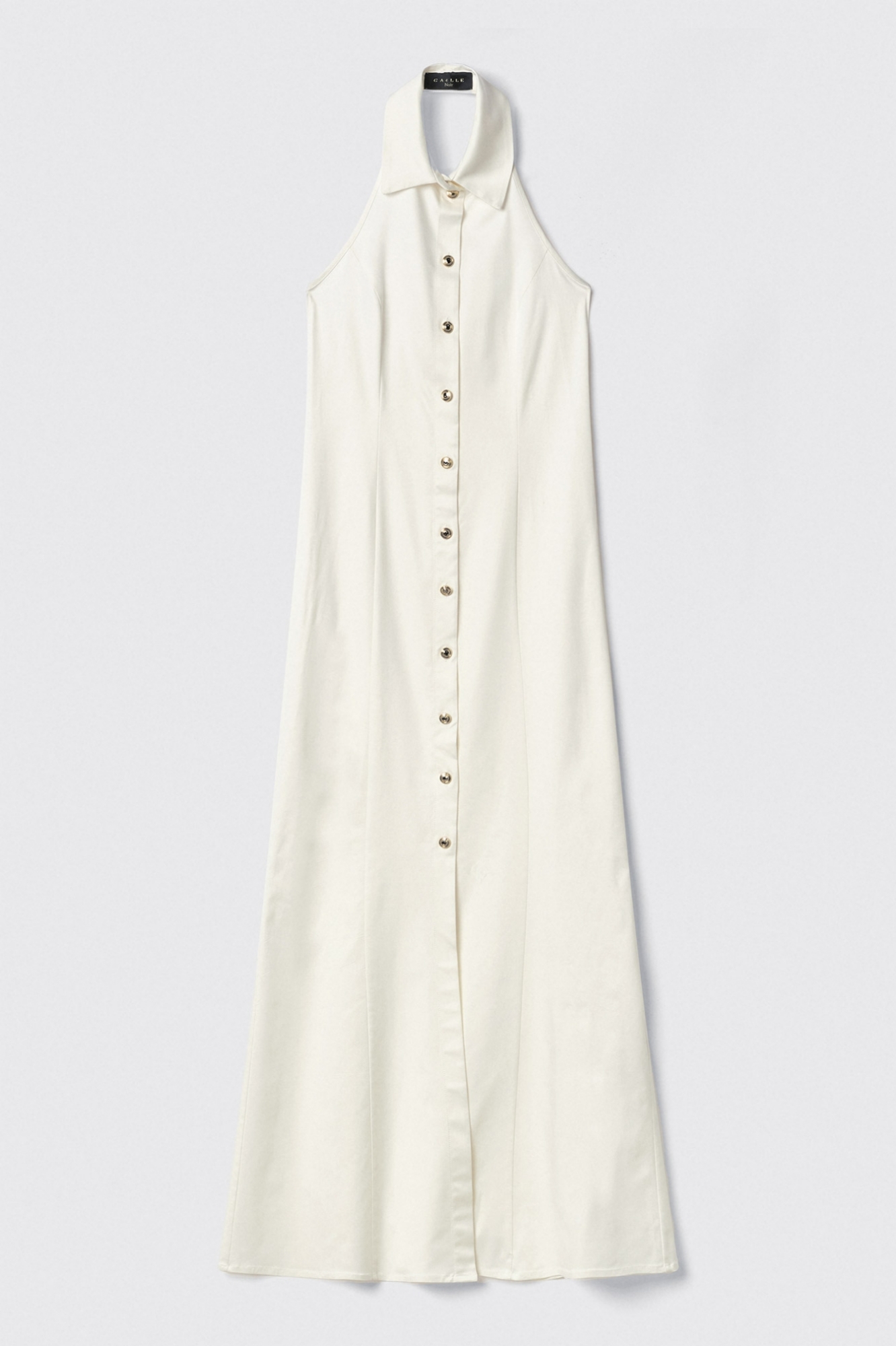 Abito chemisier lungo in twill • Gesso