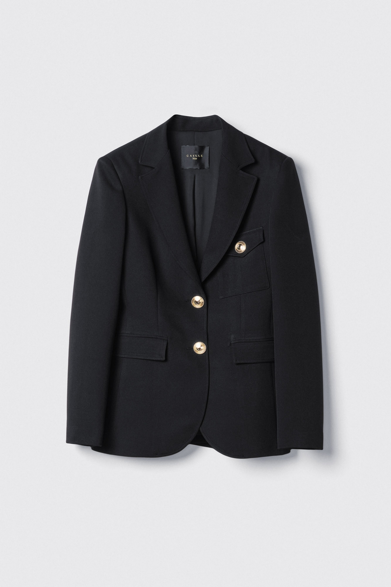 Giacca monopetto sfiancata in cady • Nero