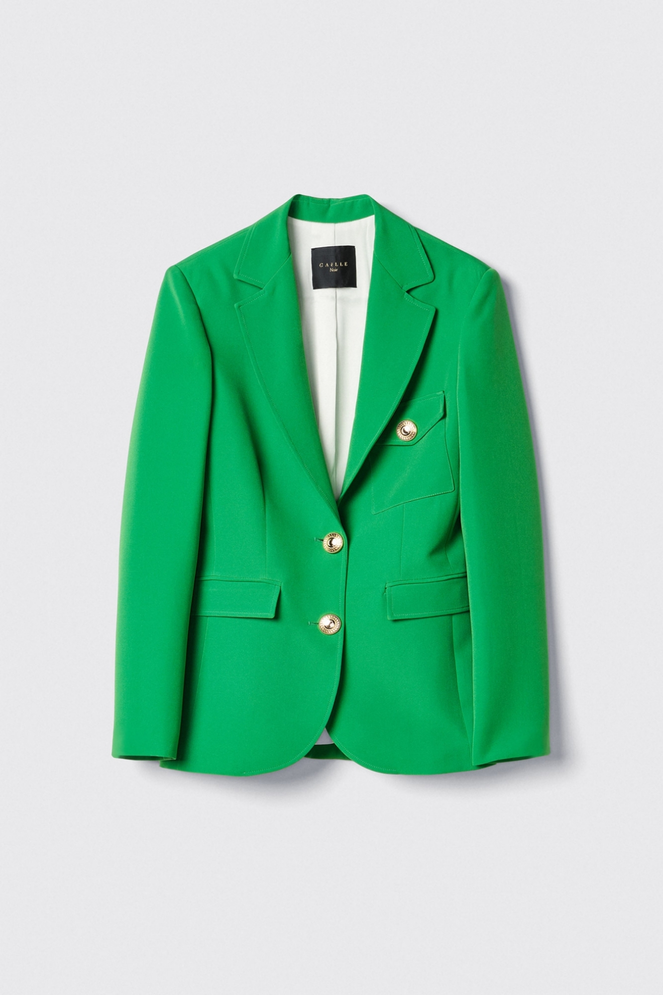 Single-breasted fitted cady jacket • Green