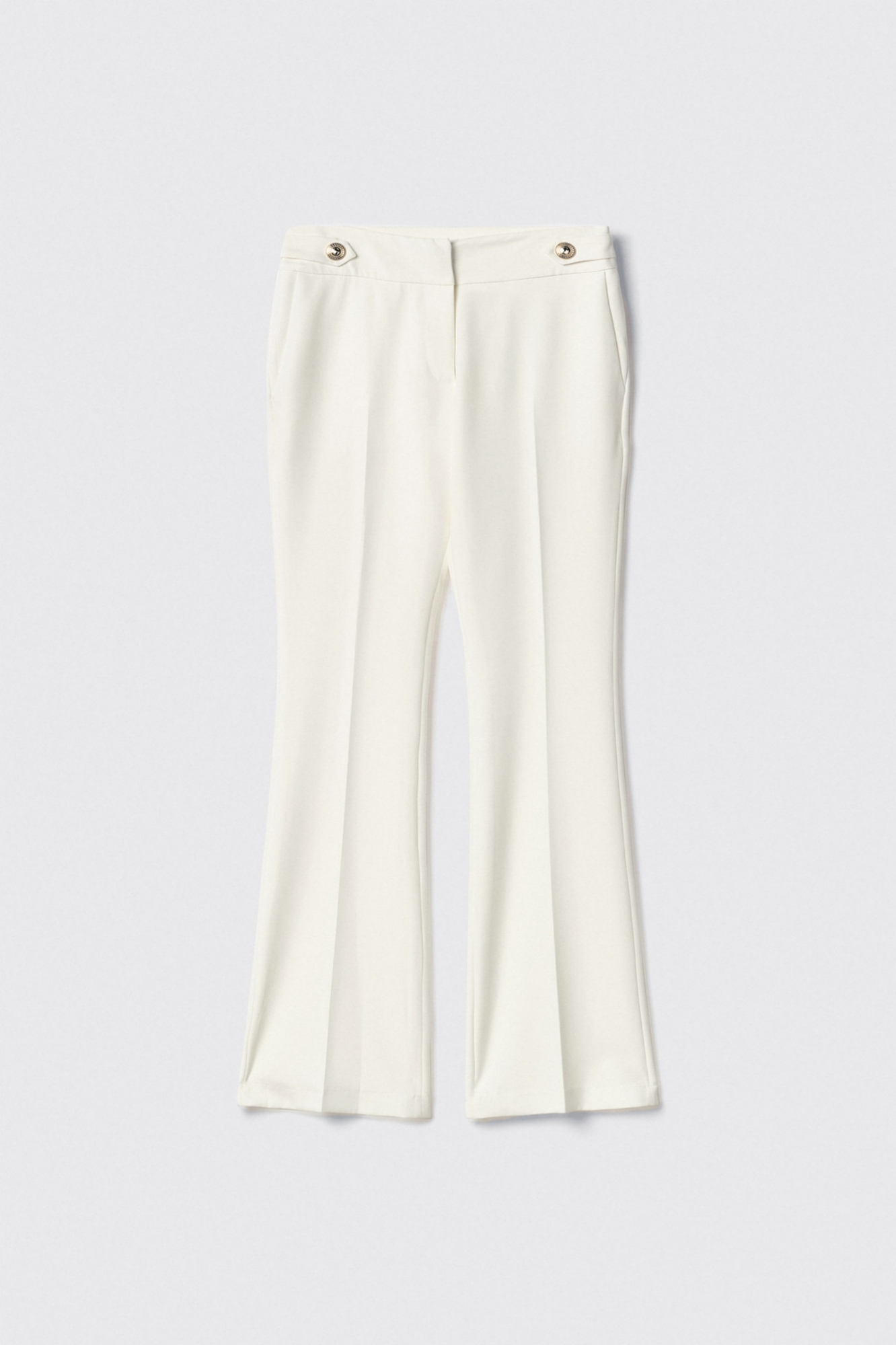 Pantalone a trombetta in cady • Gesso
