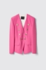 Giacca doppiopetto sfiancata in cady • Fucsia