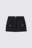 Gonna corta con tasche in cady • Nero