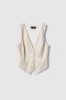 Gilet monopetto gessato • Gesso