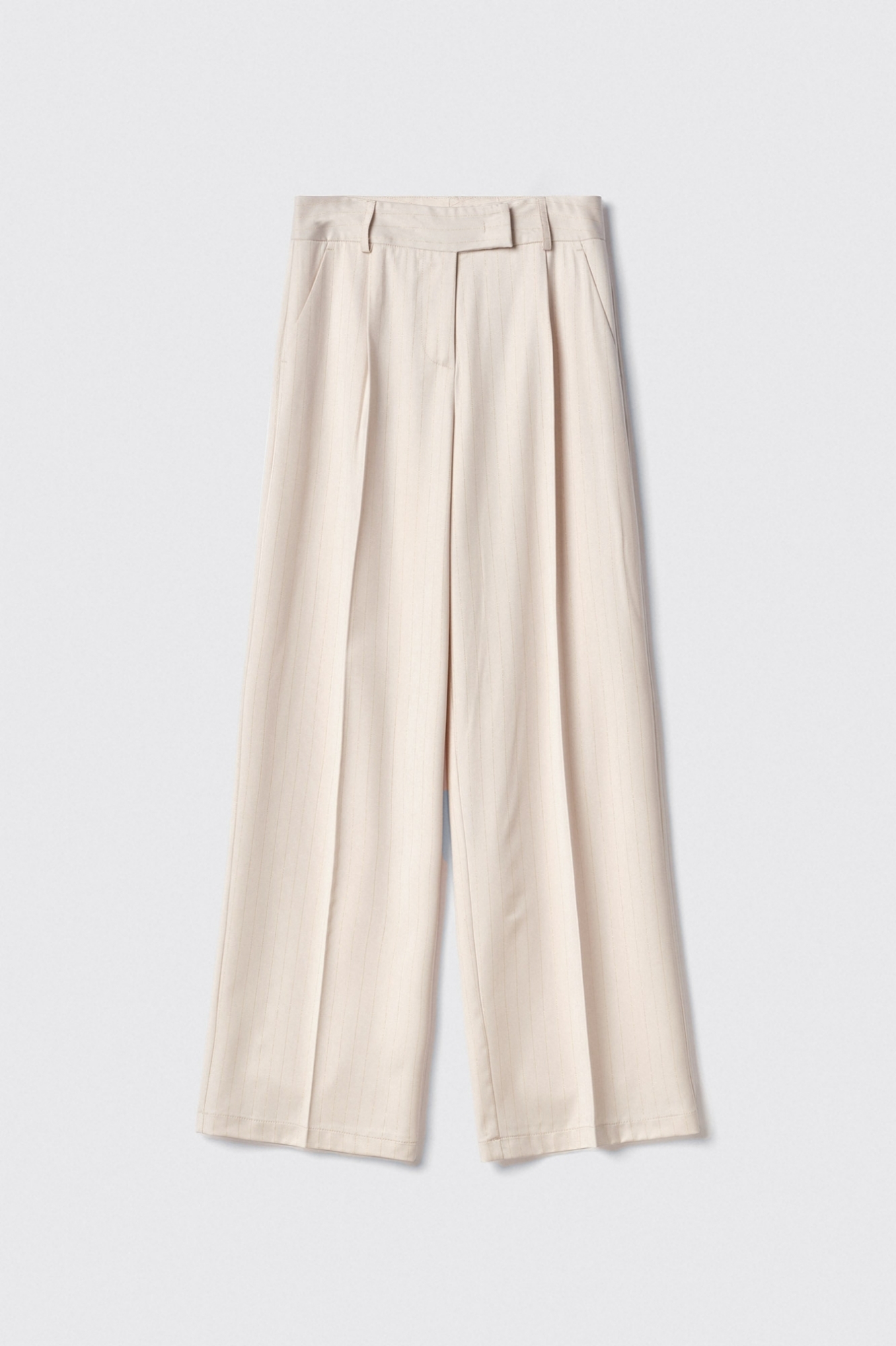 Pantalone dritto con stiro in piega • Gesso