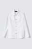 Camicia sfiancata in popeline con bottoni • Gesso