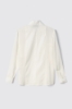 Camicia con tasche in georgette e popeline • Gesso