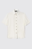 Camicia over in georgette e popeline • Gesso