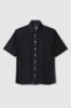 Camicia over in georgette e popeline • Nero