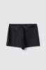 Hot pants a vita alta in lycra con strass • Nero