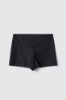 Hot pants a vita alta in lycra con strass • Nero