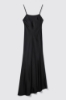 Abito lingerie con scollatura profonda in raso • Nero