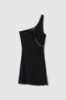 Abito corto cut out in punto milano • Nero