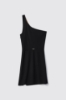 Abito corto cut out in punto milano • Nero