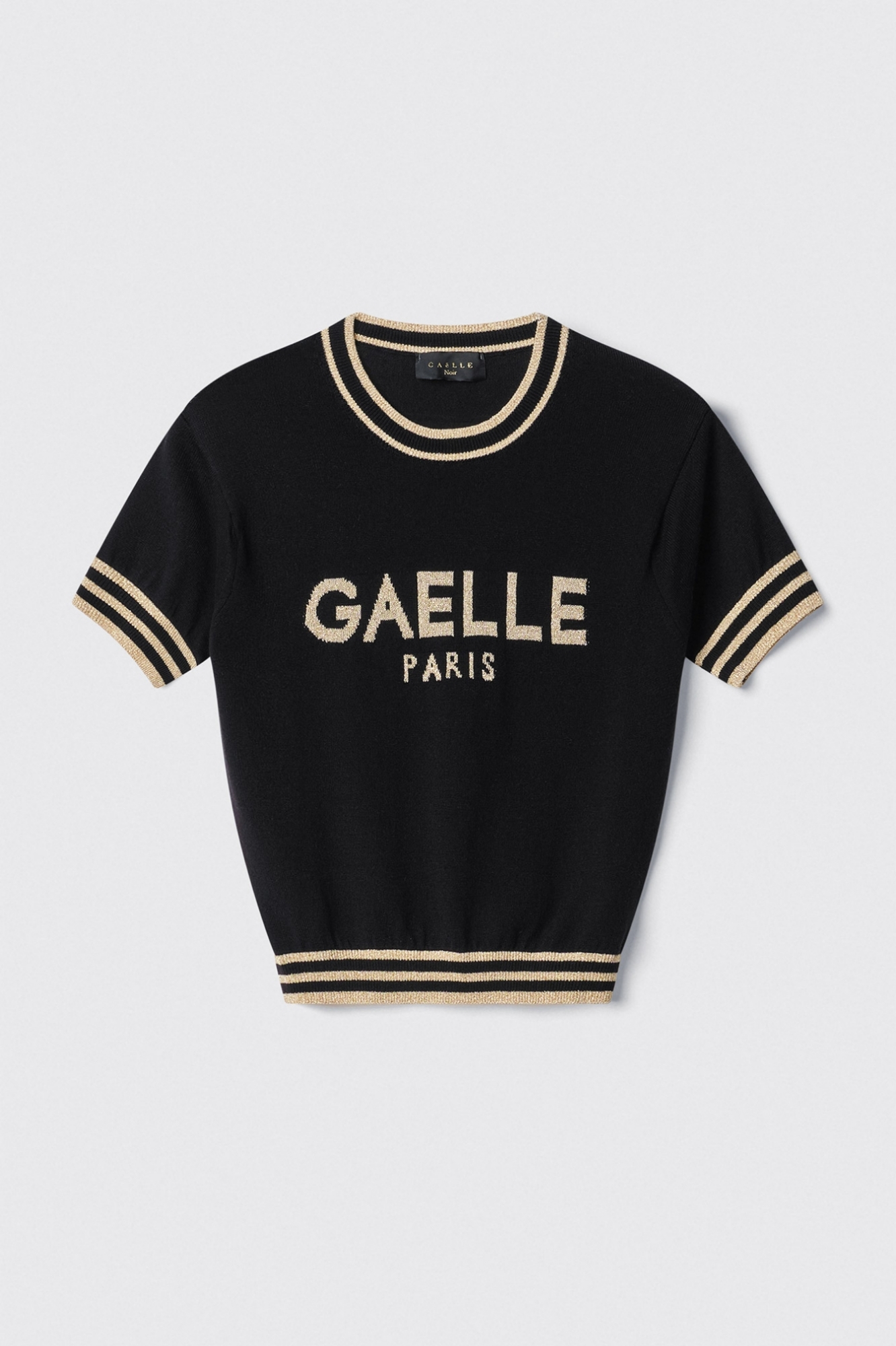 Pullover regular manica corta • Nero